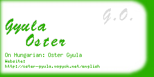gyula oster business card